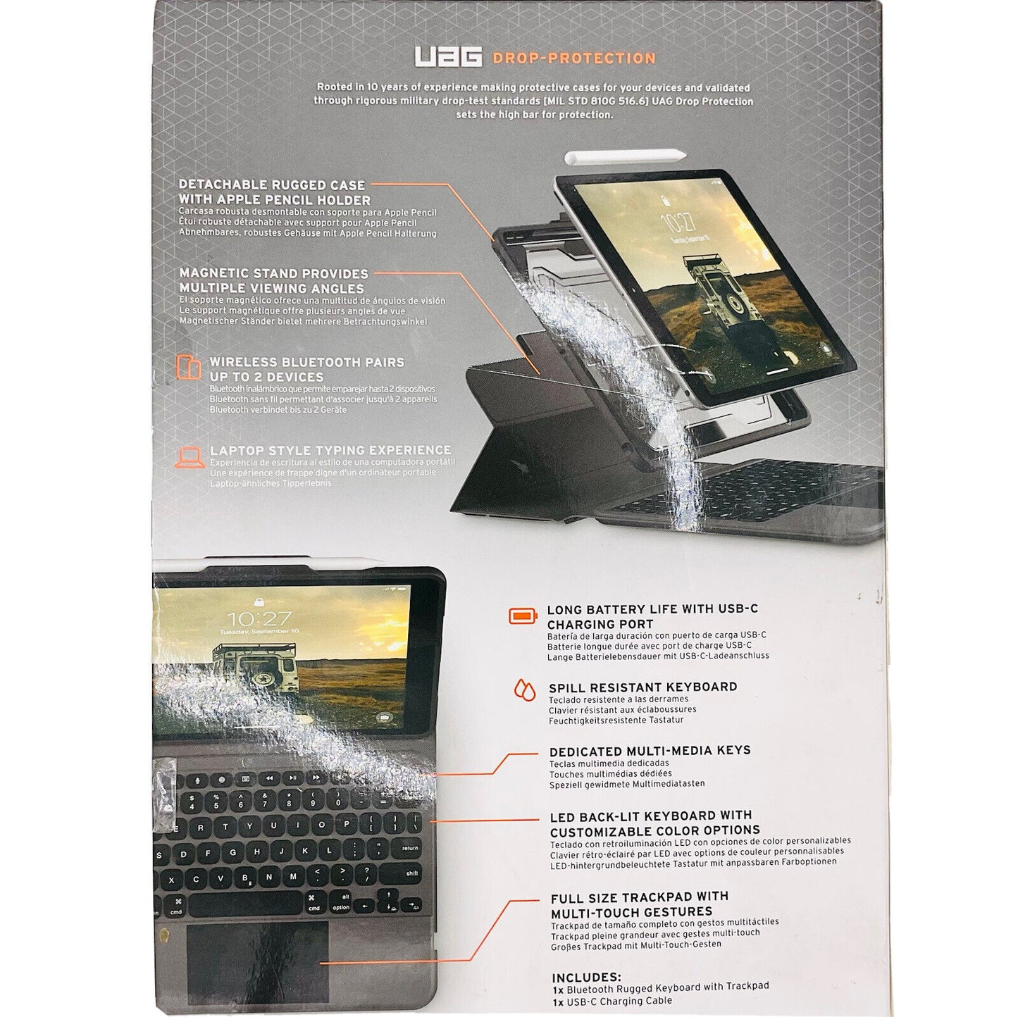 URBAN ARMOR GEAR UAG Designed for iPad 10.2 iPad 9th Generation Case with Keyboard