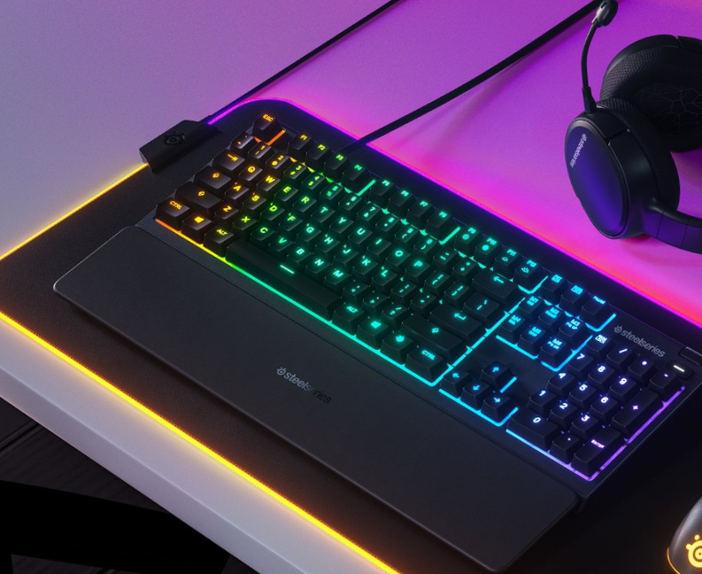 SteelSeries Apex 3 RGB Gaming Keyboard – 10-Zone RGB Illumination